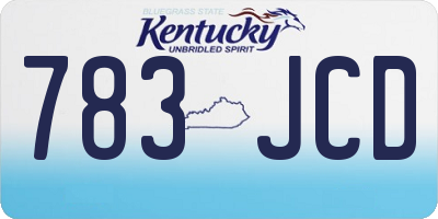 KY license plate 783JCD