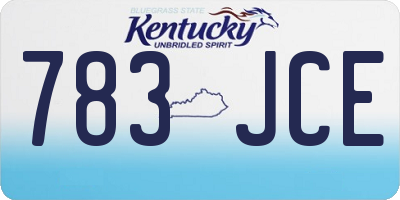 KY license plate 783JCE