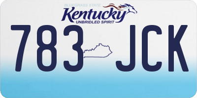 KY license plate 783JCK