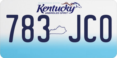 KY license plate 783JCO