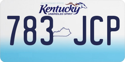 KY license plate 783JCP