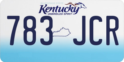 KY license plate 783JCR