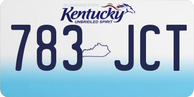 KY license plate 783JCT