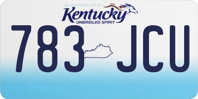 KY license plate 783JCU