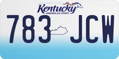 KY license plate 783JCW