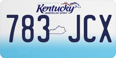 KY license plate 783JCX