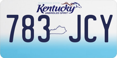 KY license plate 783JCY