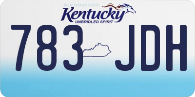 KY license plate 783JDH