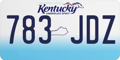 KY license plate 783JDZ