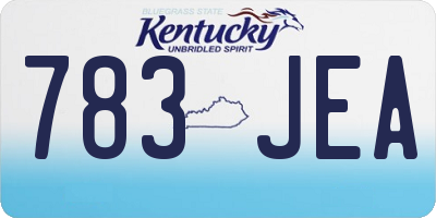 KY license plate 783JEA