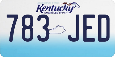 KY license plate 783JED
