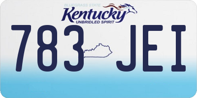 KY license plate 783JEI