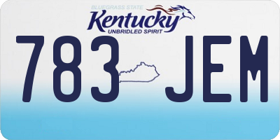 KY license plate 783JEM