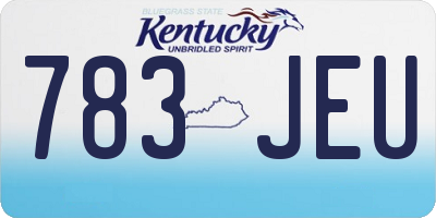 KY license plate 783JEU