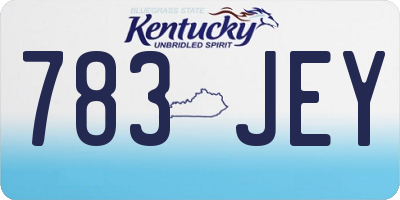 KY license plate 783JEY