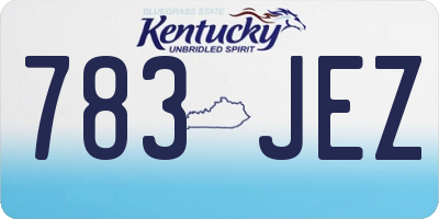 KY license plate 783JEZ