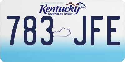 KY license plate 783JFE