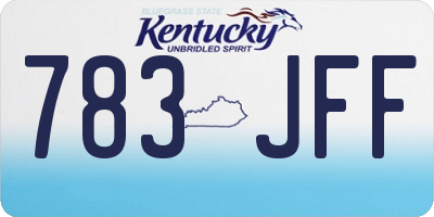 KY license plate 783JFF