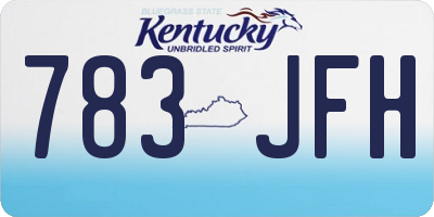 KY license plate 783JFH