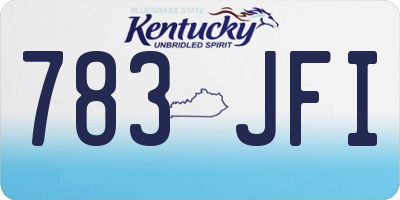 KY license plate 783JFI