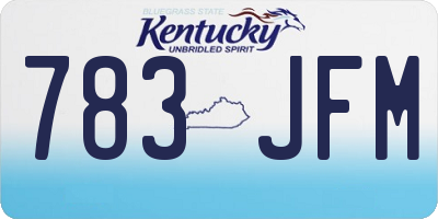 KY license plate 783JFM