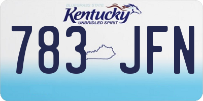 KY license plate 783JFN
