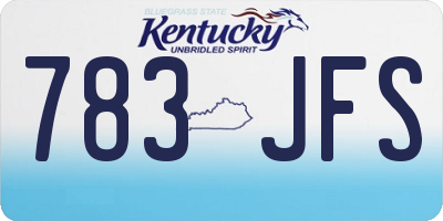 KY license plate 783JFS