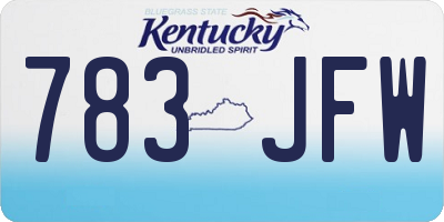 KY license plate 783JFW