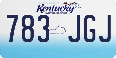 KY license plate 783JGJ