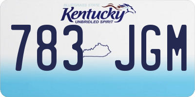 KY license plate 783JGM