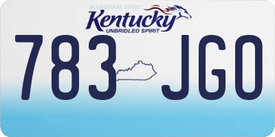 KY license plate 783JGO