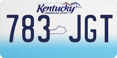 KY license plate 783JGT