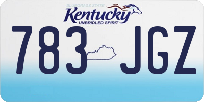 KY license plate 783JGZ
