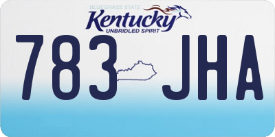 KY license plate 783JHA