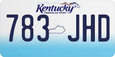 KY license plate 783JHD