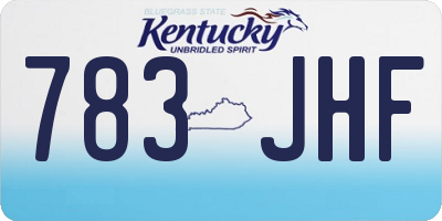 KY license plate 783JHF