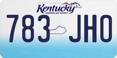 KY license plate 783JHO