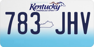 KY license plate 783JHV