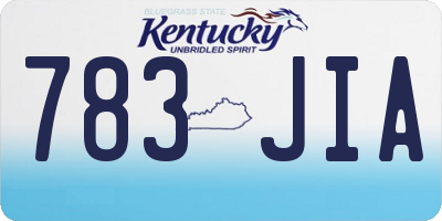 KY license plate 783JIA