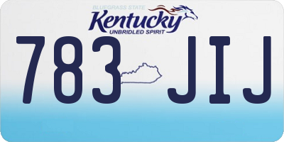 KY license plate 783JIJ