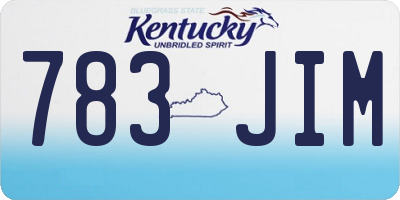 KY license plate 783JIM