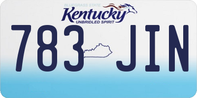 KY license plate 783JIN