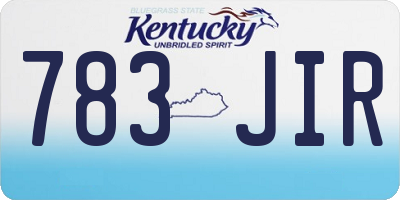 KY license plate 783JIR