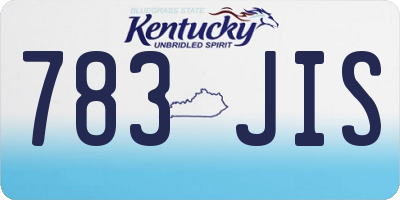 KY license plate 783JIS
