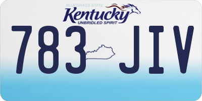 KY license plate 783JIV