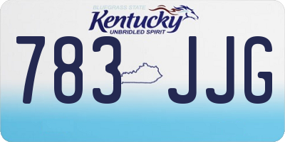 KY license plate 783JJG