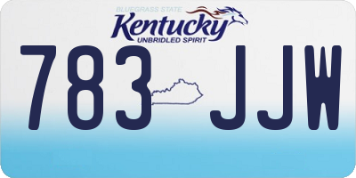 KY license plate 783JJW