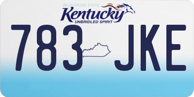 KY license plate 783JKE