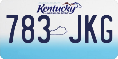 KY license plate 783JKG