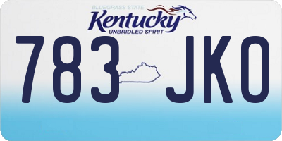 KY license plate 783JKO